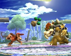 Bonsly is thrown at Bowser
