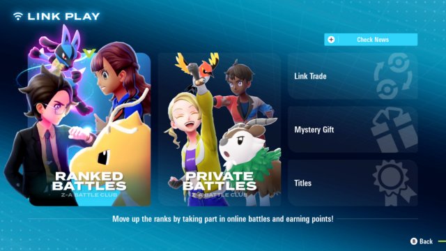 Z-A Battle Club Menu Image