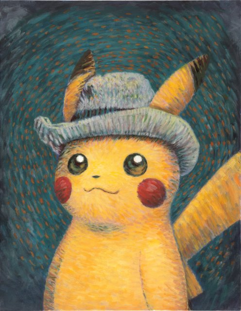 Pikachu inspired by Self-Portrait with Grey Felt Hat - Pokémon x Vincent Van Gogh Museum