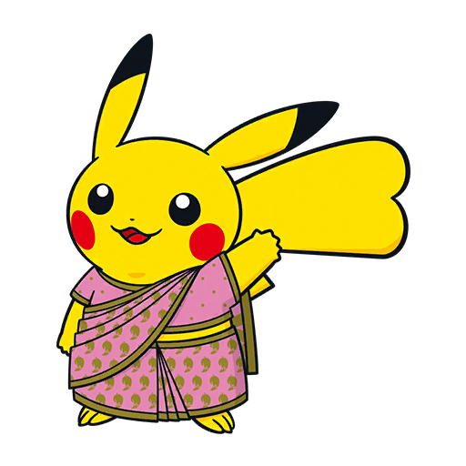 Saree Pikachu Sticker 3