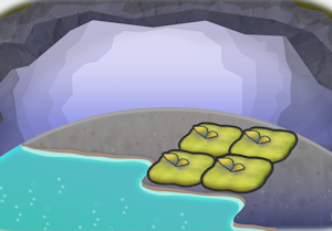 Mossy hot spring