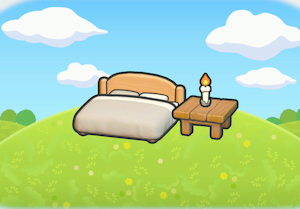 Gently lit bed
