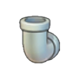 Iron pipe (upward curve)