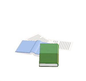 Cyan Book pile