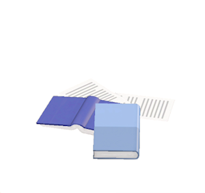 Cyan Book pile