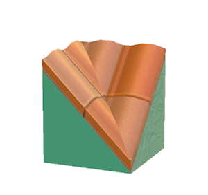 Aquamarine Brick roof valley