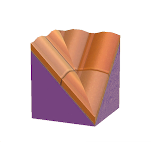 Purple Brick roof valley