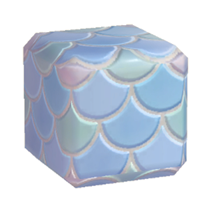 Cyan Colorful fish-scale tiling