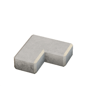 White Concrete border (corner)