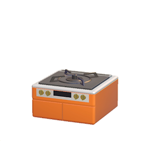 Orange Cooking stove