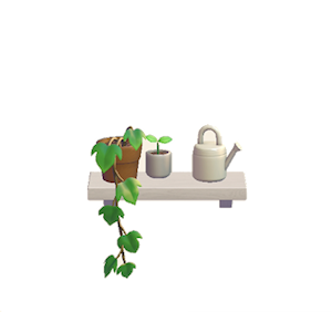White Decorative plant shelf