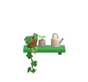 Green Decorative plant shelf