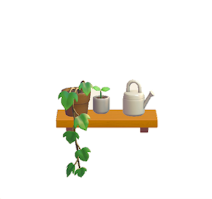 Orange Decorative plant shelf