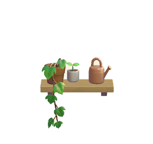 Brown Decorative plant shelf