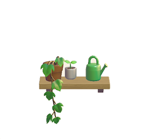 Green Decorative plant shelf