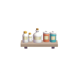 Beige Decorative storage shelf