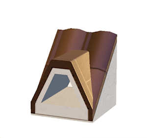 Brown Dormered brick roof