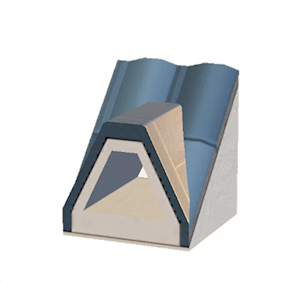Cyan Dormered brick roof