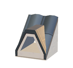 Gray Dormered brick roof