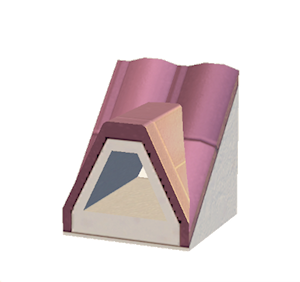 Pink Dormered brick roof