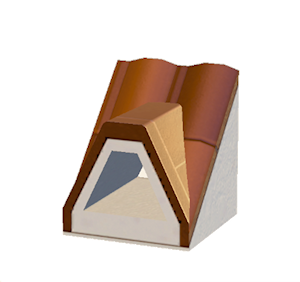 Orange Dormered brick roof