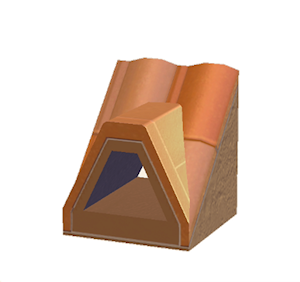 Brown Dormered brick roof