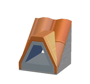 Gray Dormered brick roof