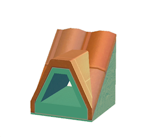 Aquamarine Dormered brick roof
