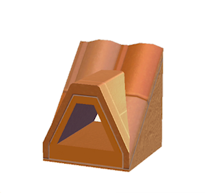 Orange Dormered brick roof