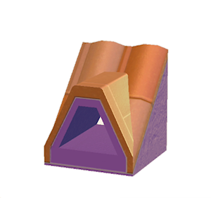 Purple Dormered brick roof