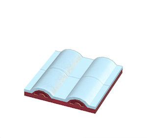 Cyan Flat wavy roof