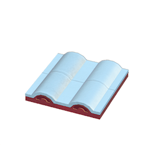 Blue Flat wavy roof