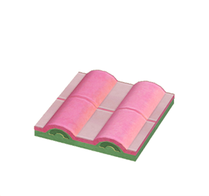 Green Flat wavy roof
