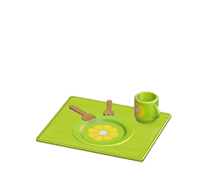 Lime Flowery table setting