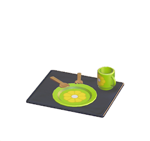 Black Flowery table setting