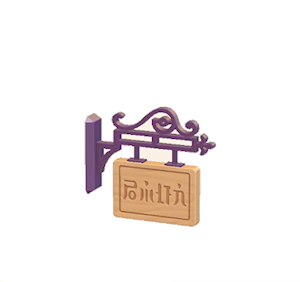Purple Hanging sign