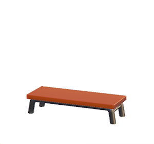 Red Iron bench