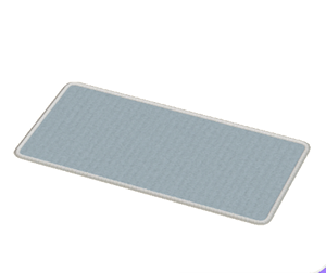 Gray Large narrow rug