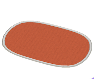 Red Oblong rug