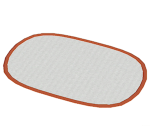 Red Oblong rug
