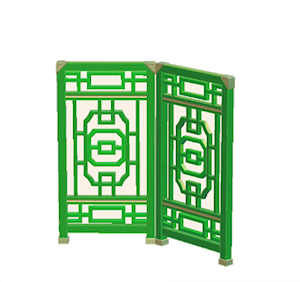 Green Ornate partition