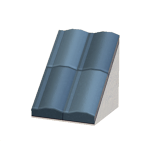Cyan Pitched brick roof