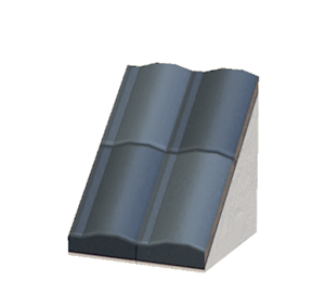 Gray Pitched brick roof