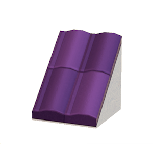 Purple Pitched brick roof