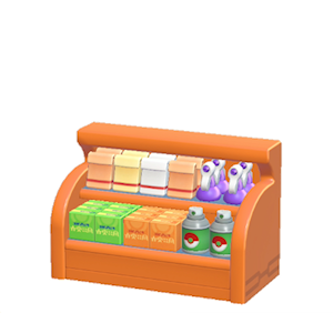 Orange Shop shelf