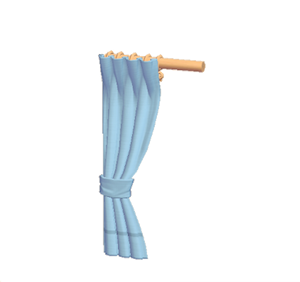 Blue Simple curtain (left)