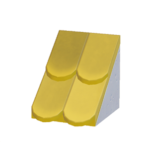 Yellow Sloped scale roof