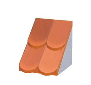 Orange Sloped scale roof