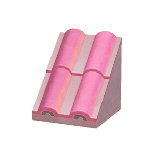 Pink Sloped wavy roof