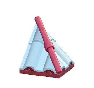 Blue Wavy hipped roof